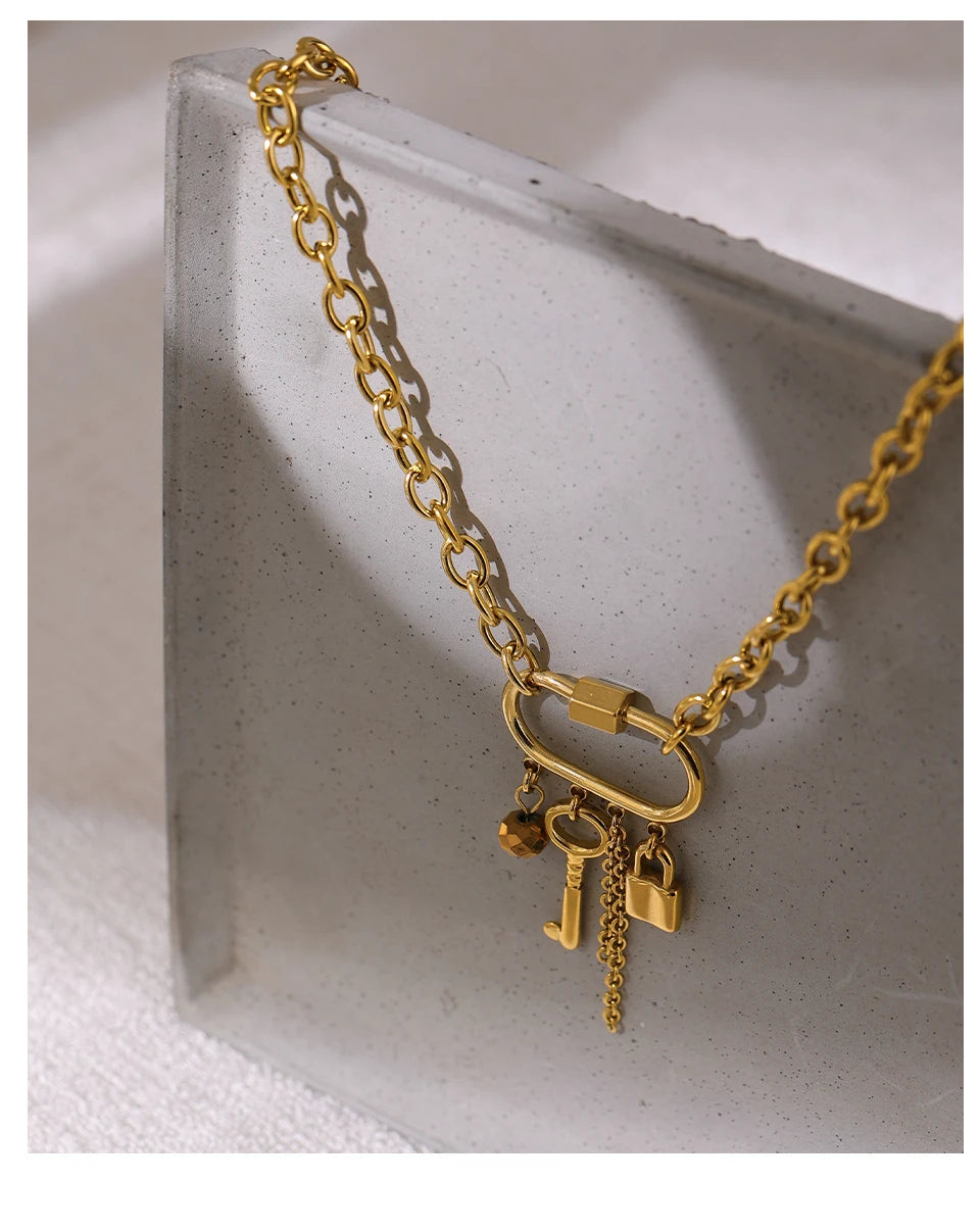 Gilded Harmony Geometric Pendant