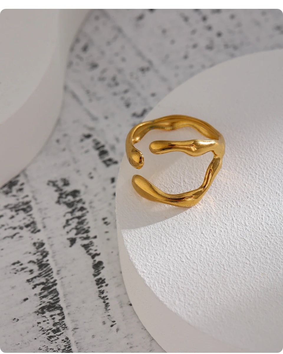 Sculptural Open Gold Ring