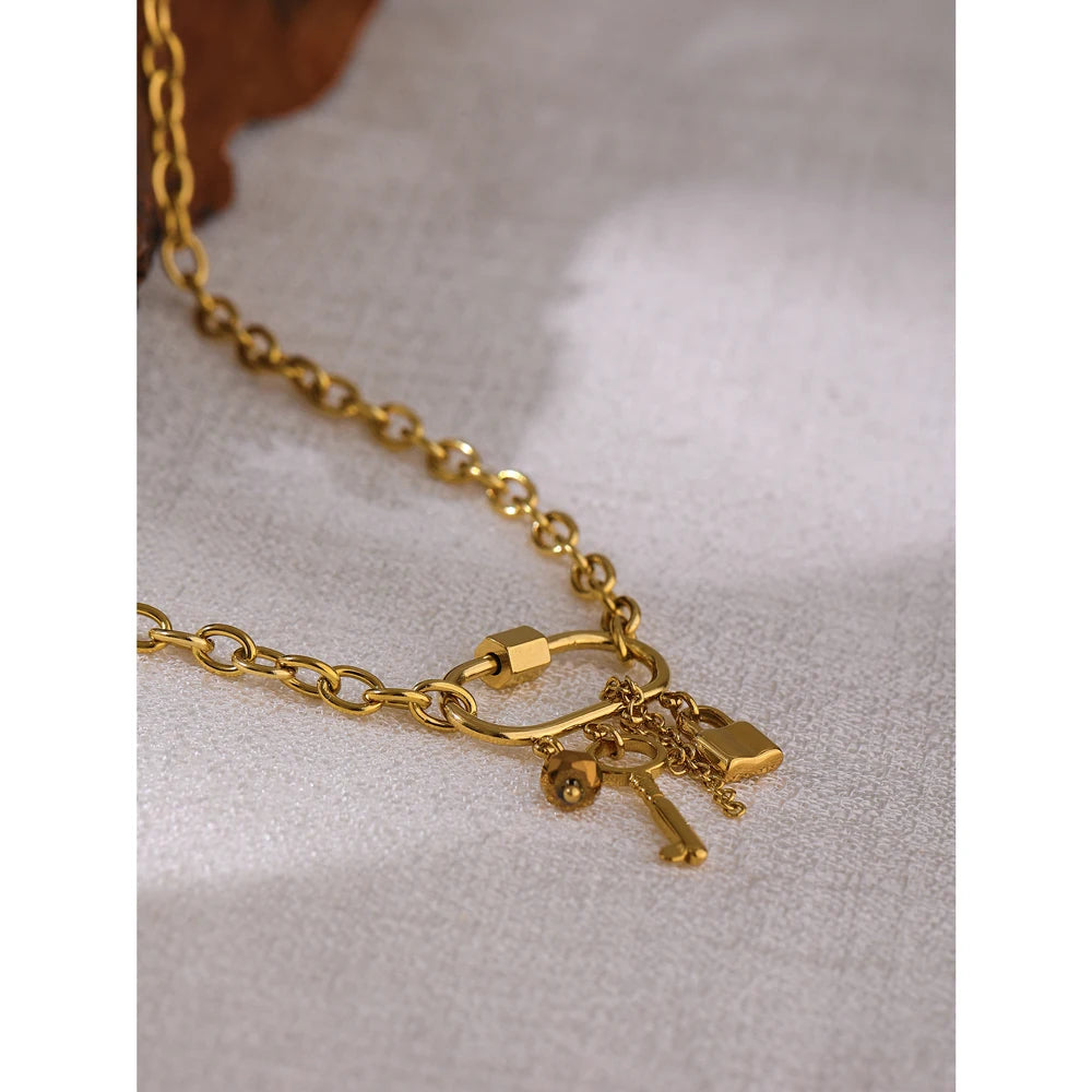 Gilded Harmony Geometric Pendant