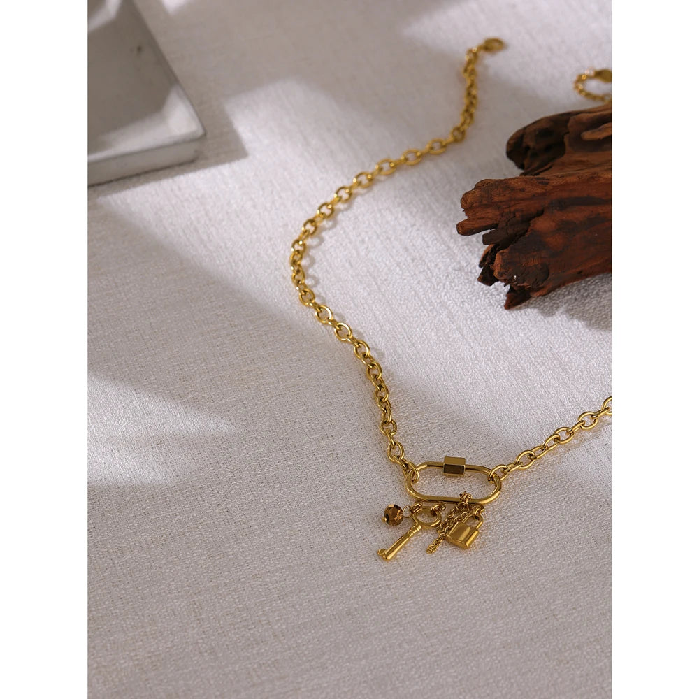 Gilded Harmony Geometric Pendant