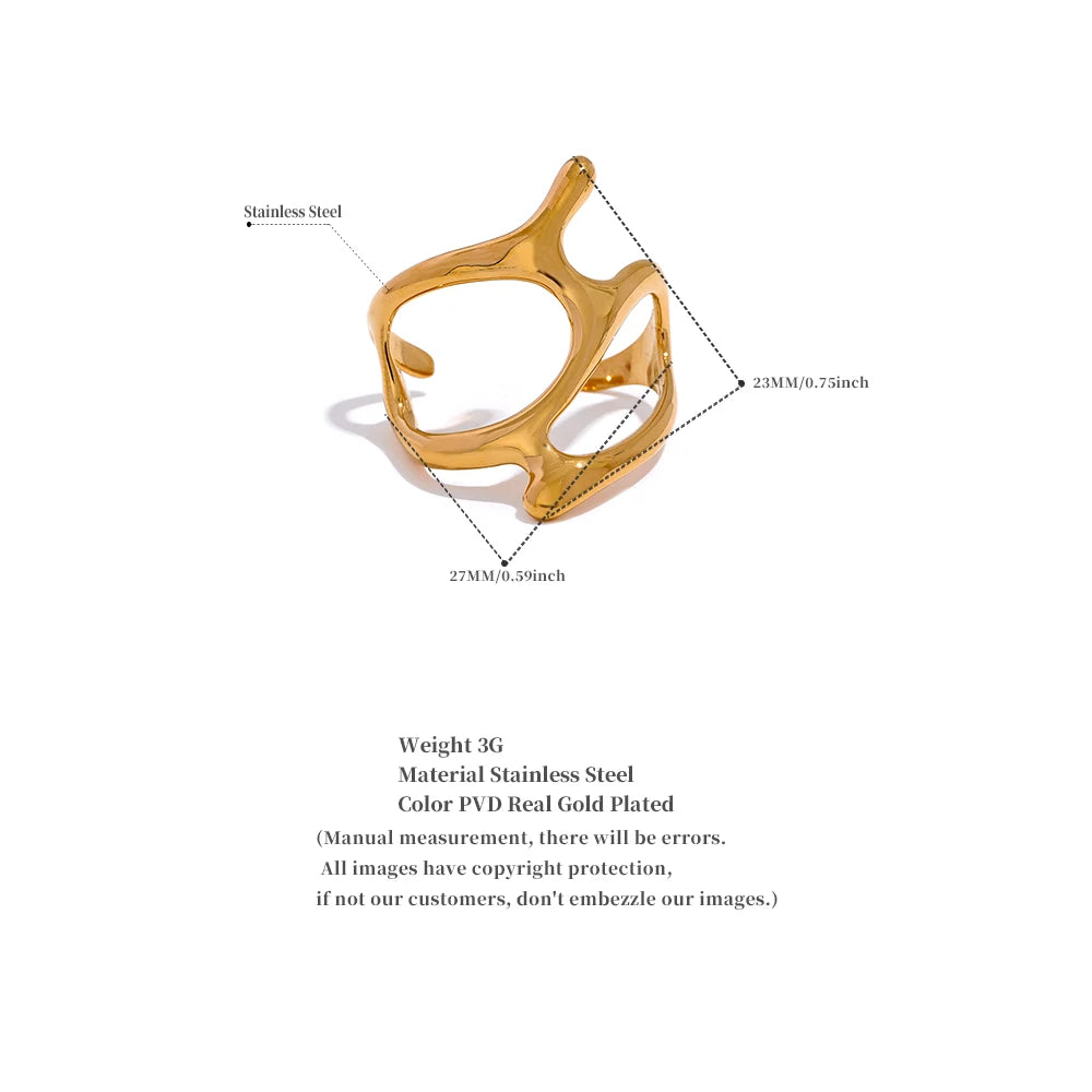 Modern Art Open Cuff Ring
