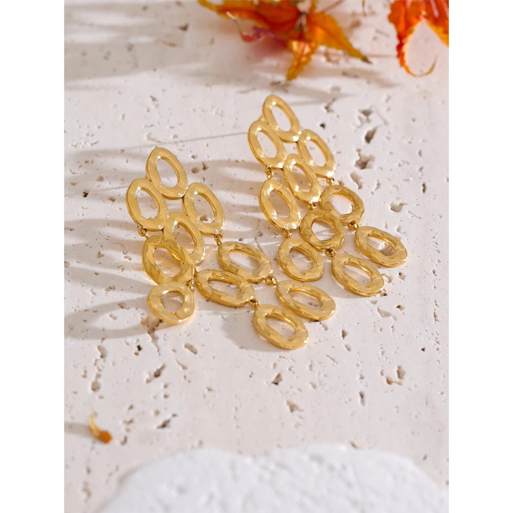 Cascading Gold Link Earrings