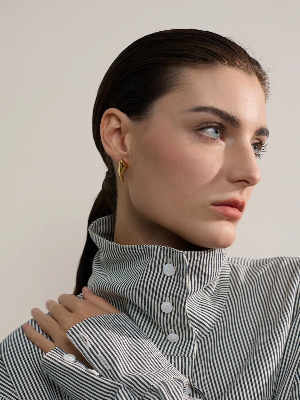 Shimmering Gold Stud Earrings