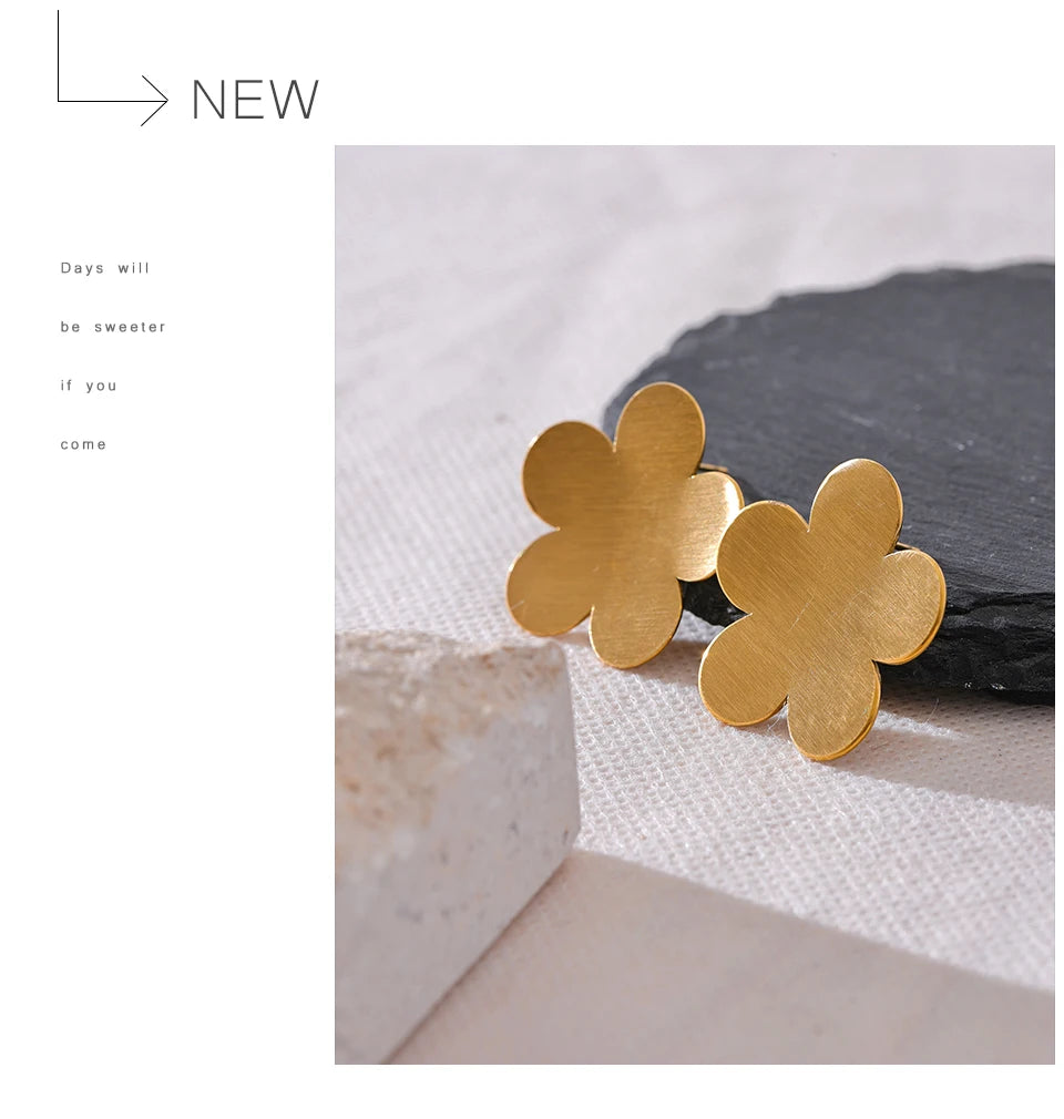 Gold Flower Earrings