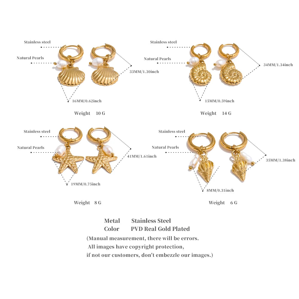 Seashell Charm Earrings Collection
