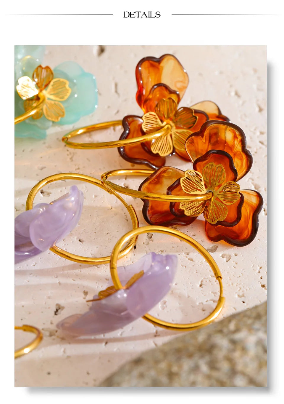 Amber Bloom Hoops