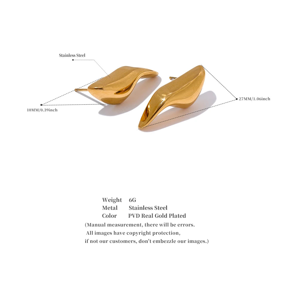 Shimmering Gold Stud Earrings