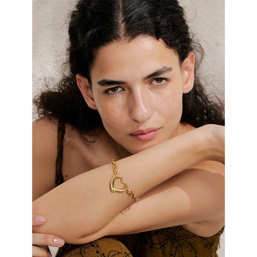 Chunky Chain Heart Bracelet
