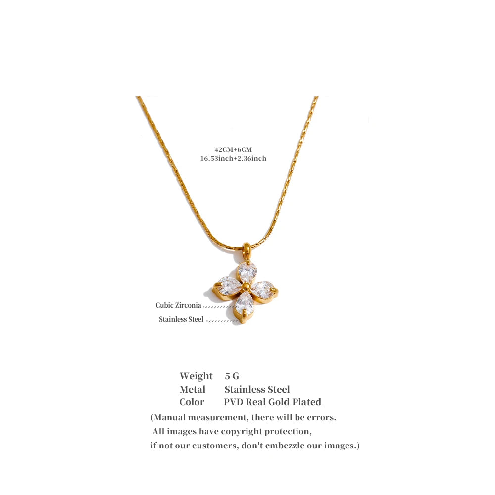 Lucky Clover Crystal Necklace