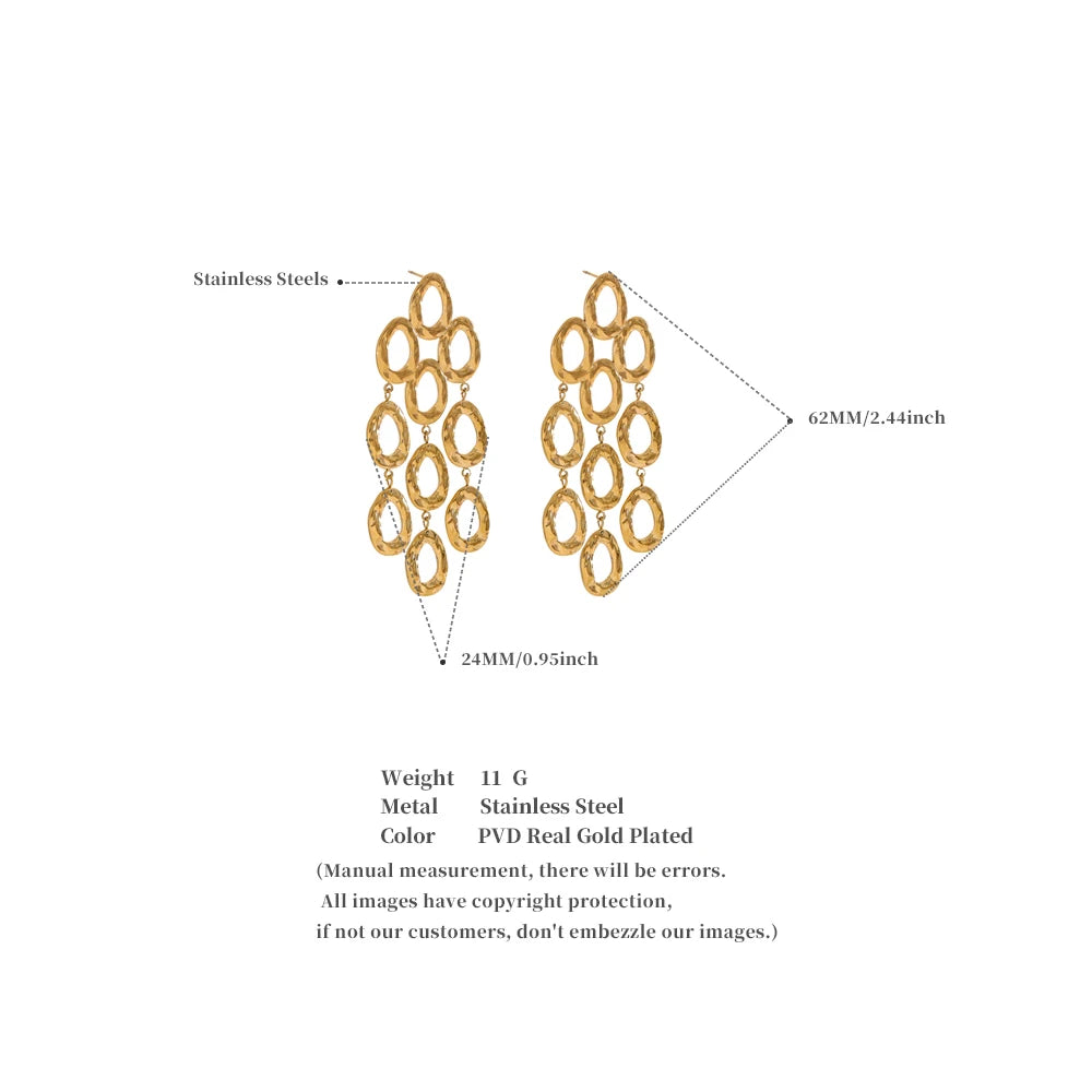 Cascading Gold Link Earrings