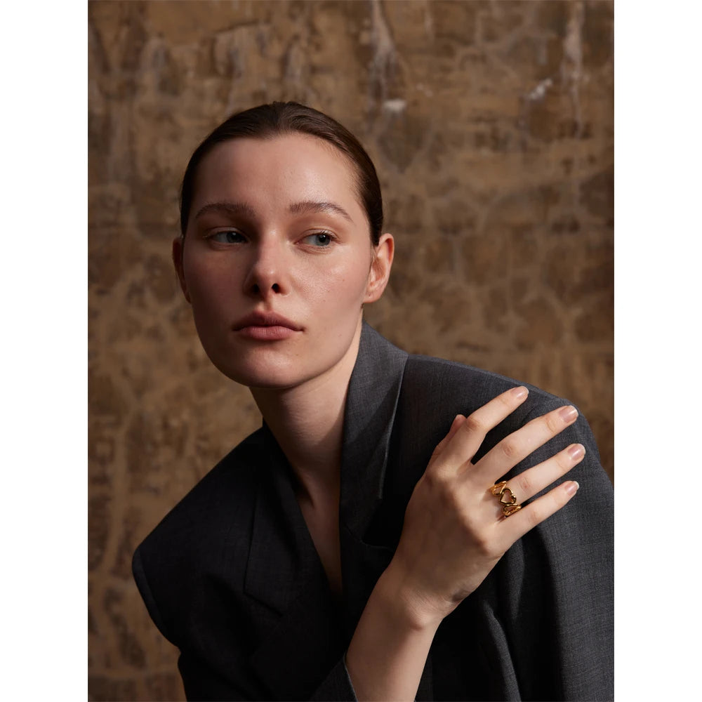 Sculpted Ribbon Statement Ring