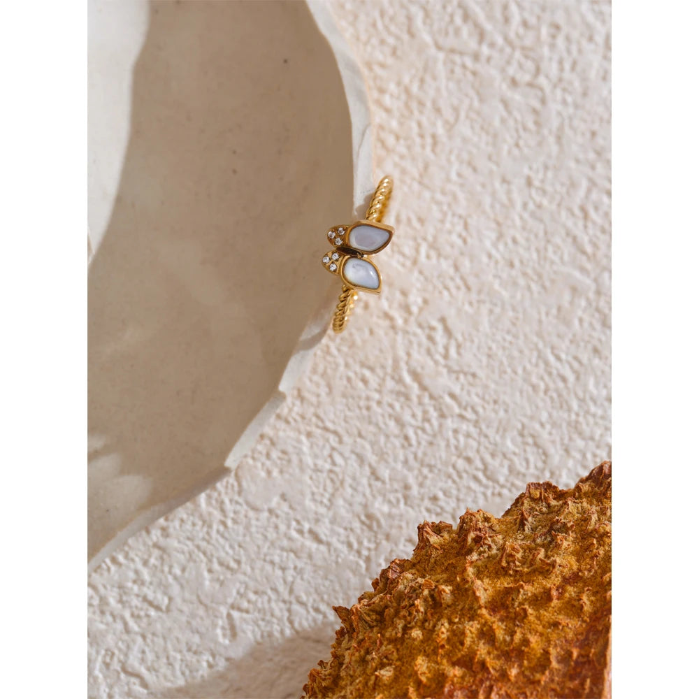Butterfly Pearl Ring