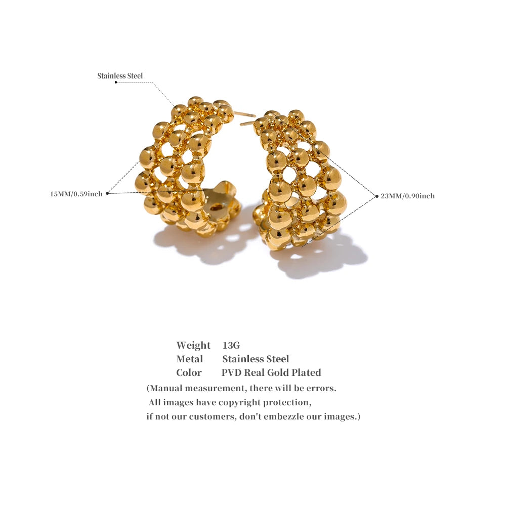 Beaded Statement Hoops