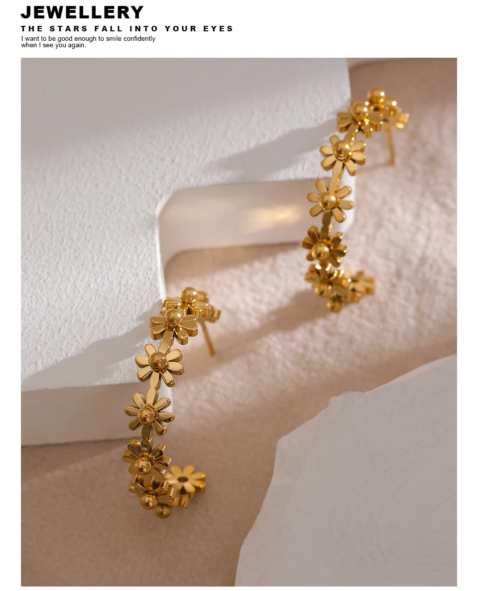 Floral Hoop Earrings