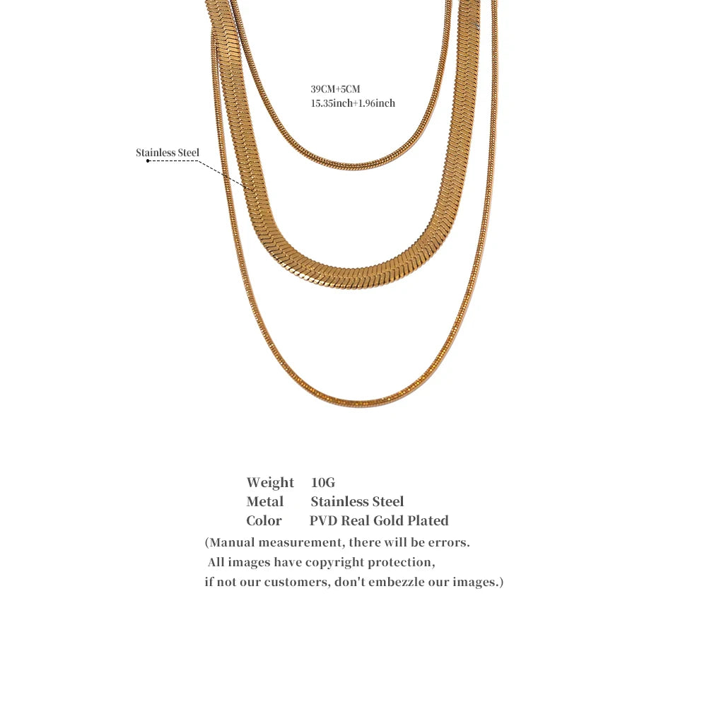 Sleek Layered Tripled Necklace