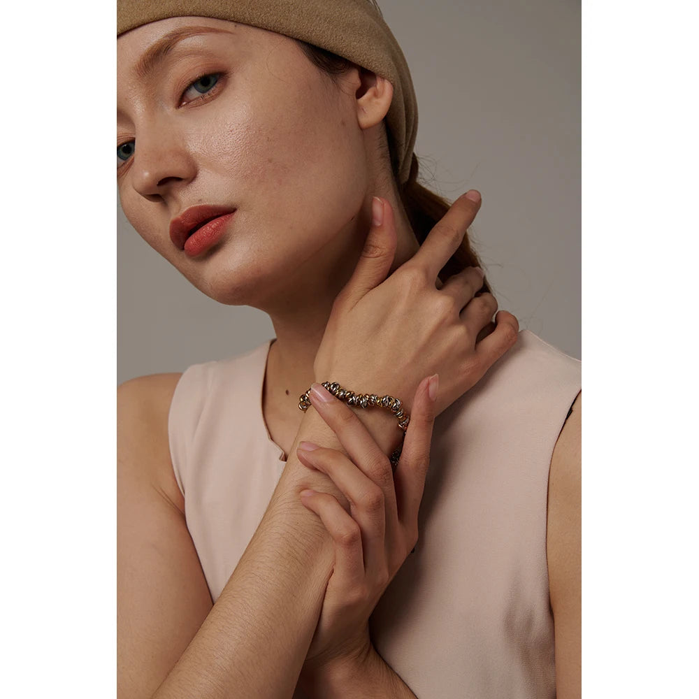 Mixed-Tone Beaded Bracelet