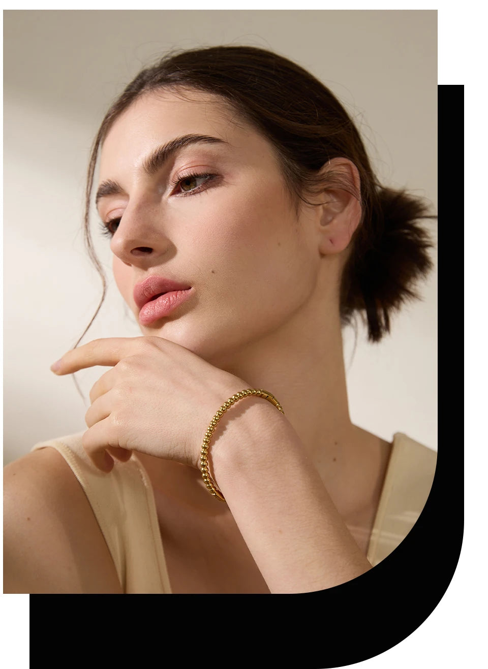 Golden Beaded Chain Bracelet