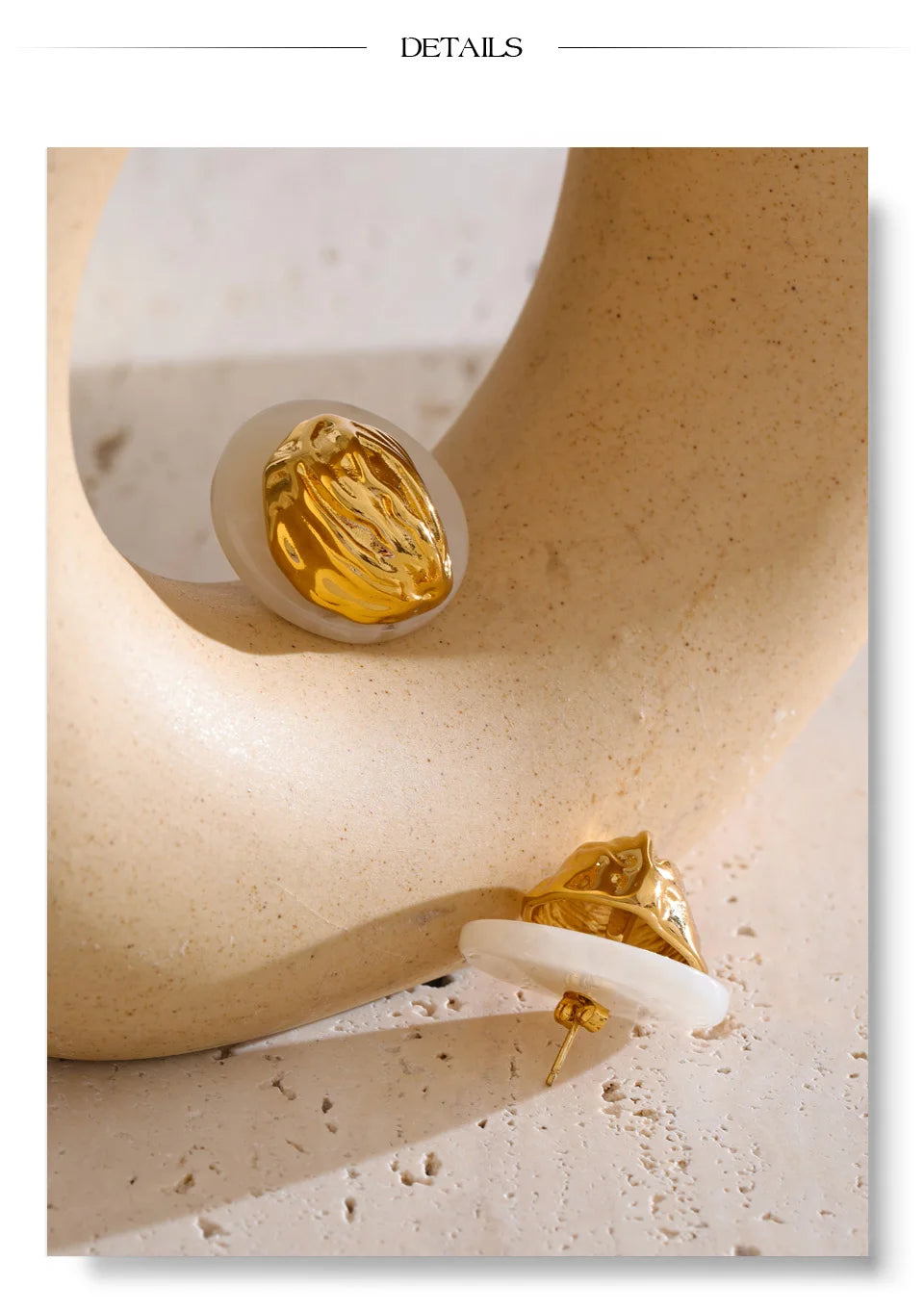 Textured Oval Stud Earrings