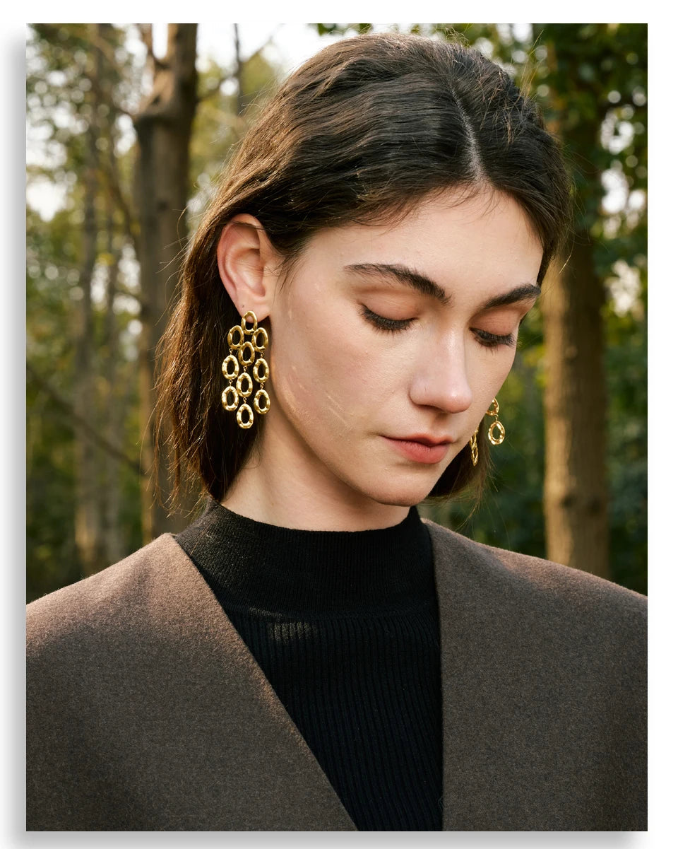 Cascading Gold Link Earrings