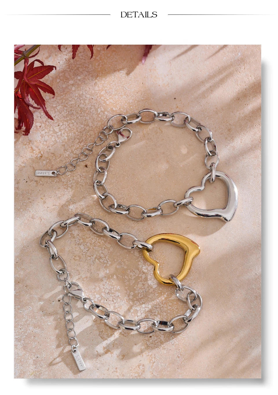 Chunky Chain Heart Bracelet