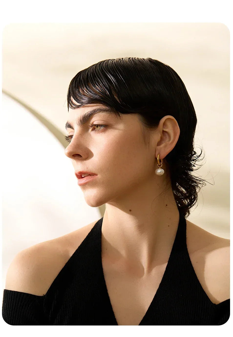 Elegant Pearl Hoop Earrings