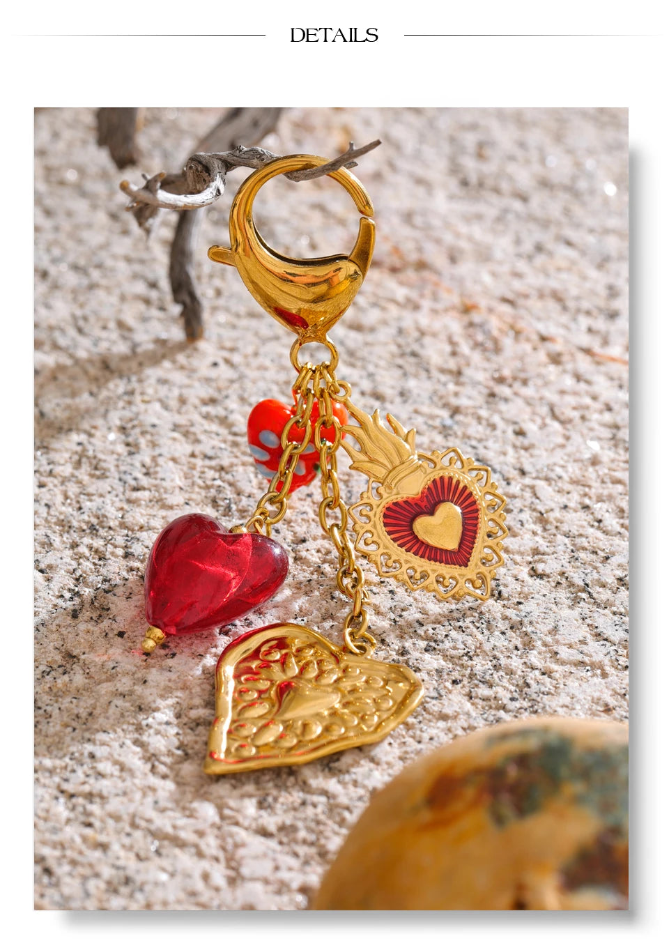 Sweet Romantic Heart Pendant Keychain
