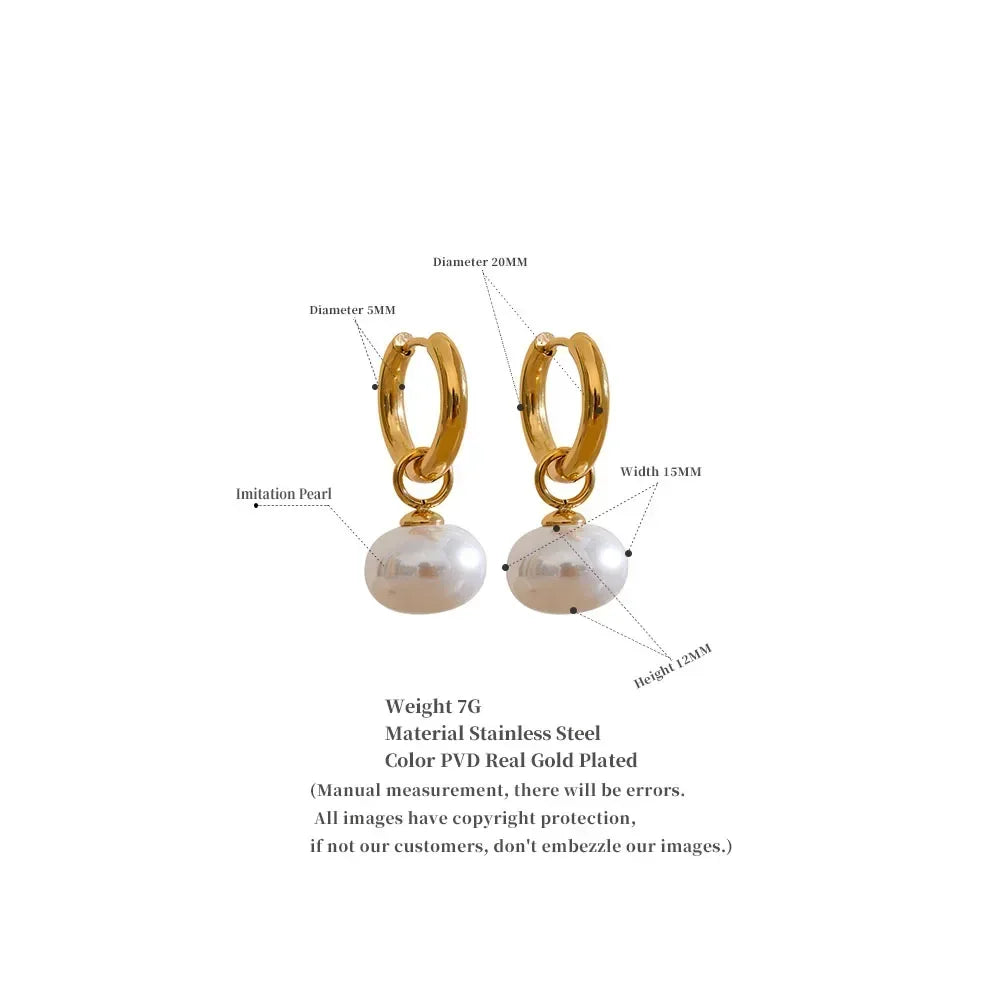 Elegant Pearl Hoop Earrings