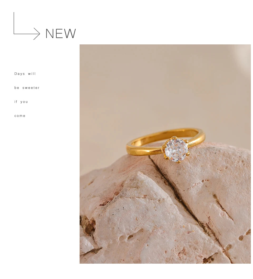 Engagement Crystal Ring