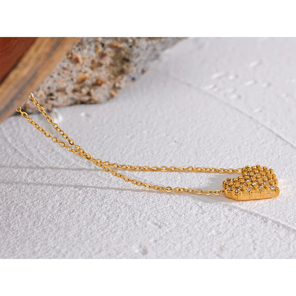 Honeycomb Heart Necklace