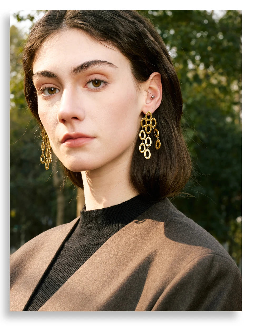 Cascading Gold Link Earrings