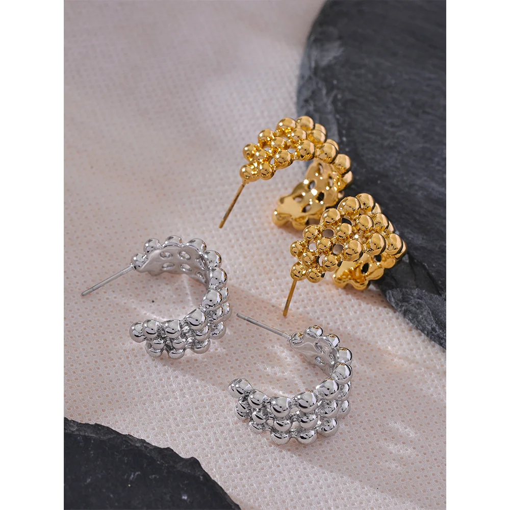 Beaded Statement Hoops