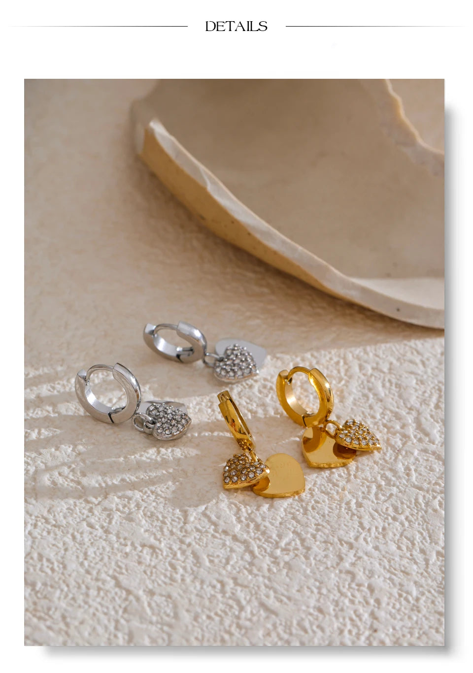 Golden Heart Drop Earrings