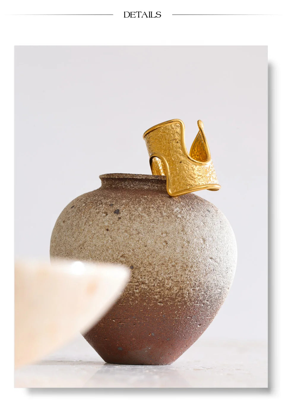 Textured Wide Gold Ring