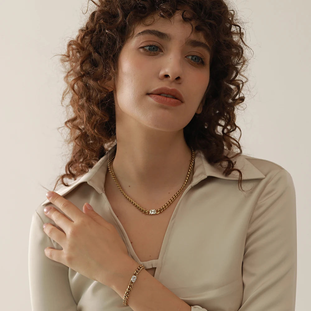 Gold-Plated Chic Chain Set