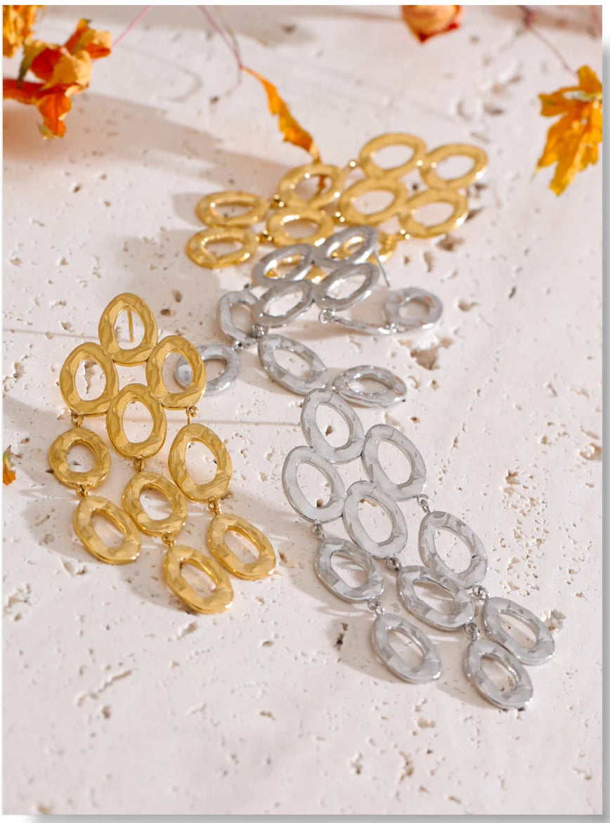 Cascading Gold Link Earrings