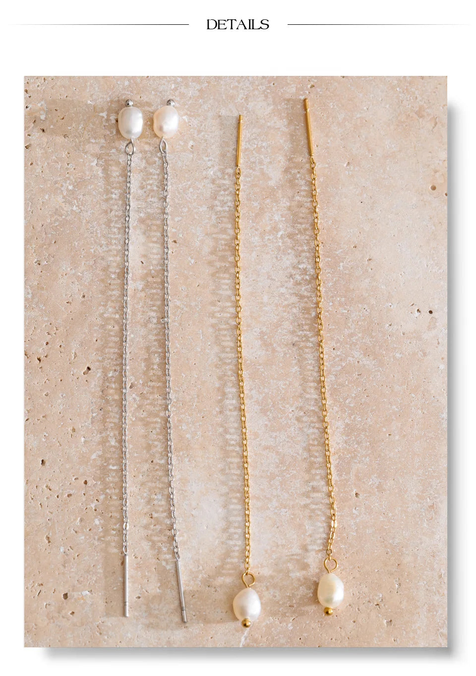 Pearl Drop Chain Earrings