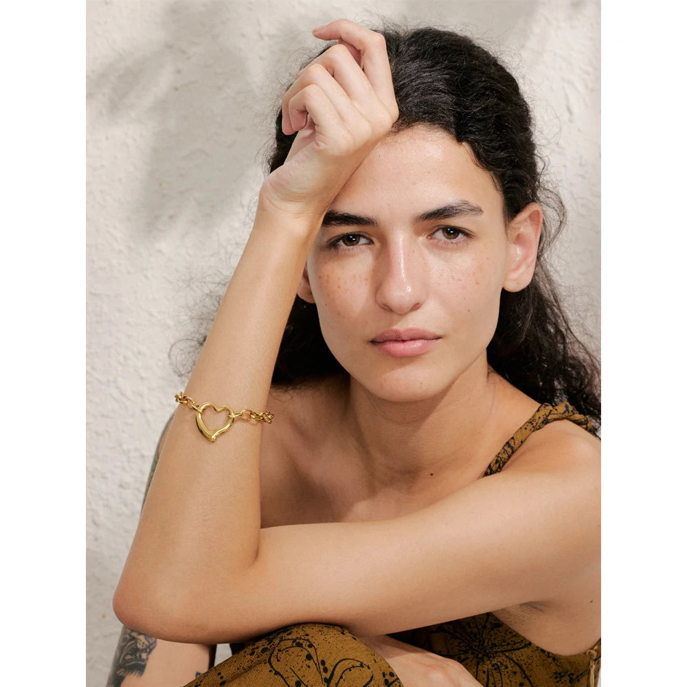 Chunky Chain Heart Bracelet