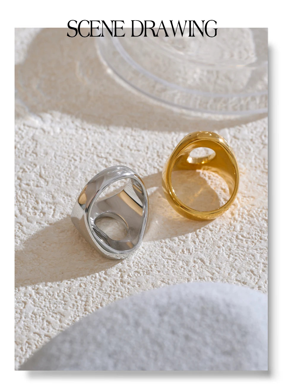 Golden Luxe Geometric Party Ring