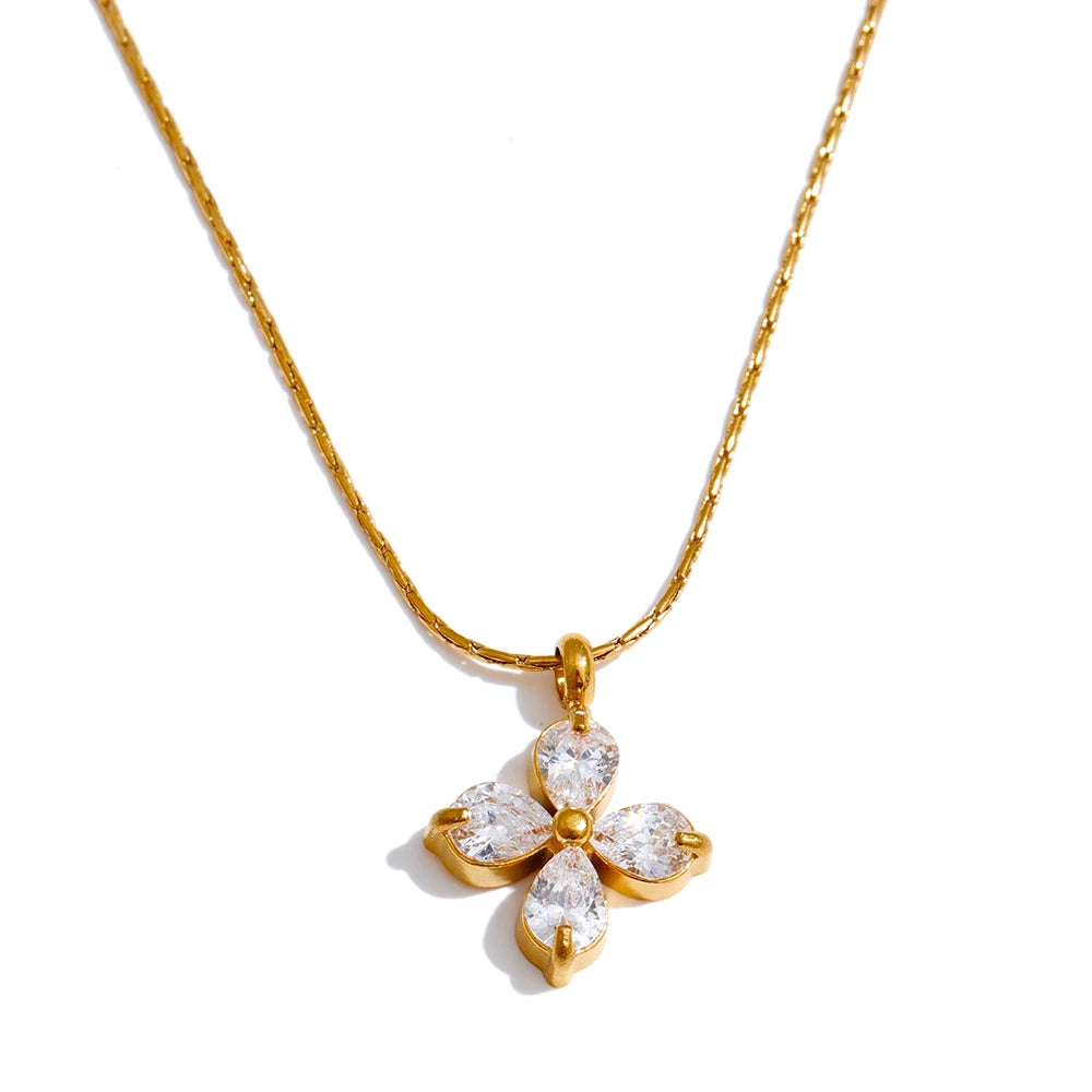Lucky Clover Crystal Necklace