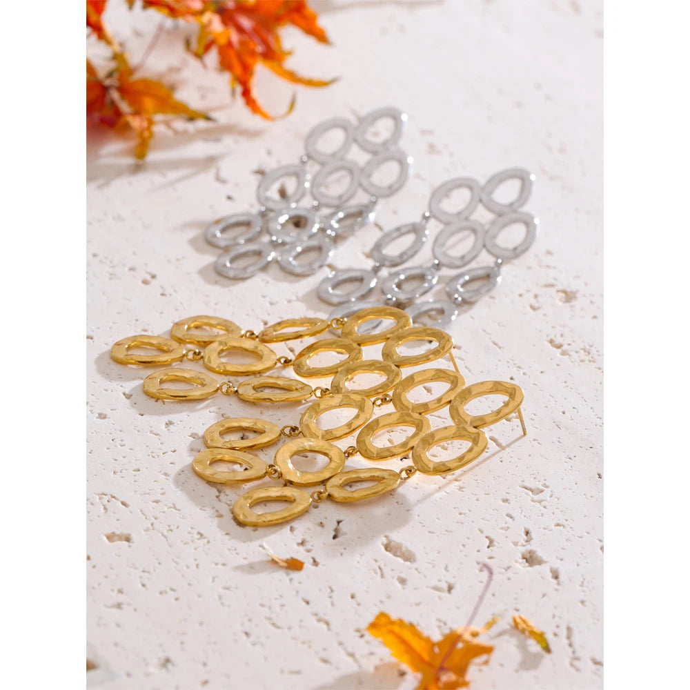 Cascading Gold Link Earrings