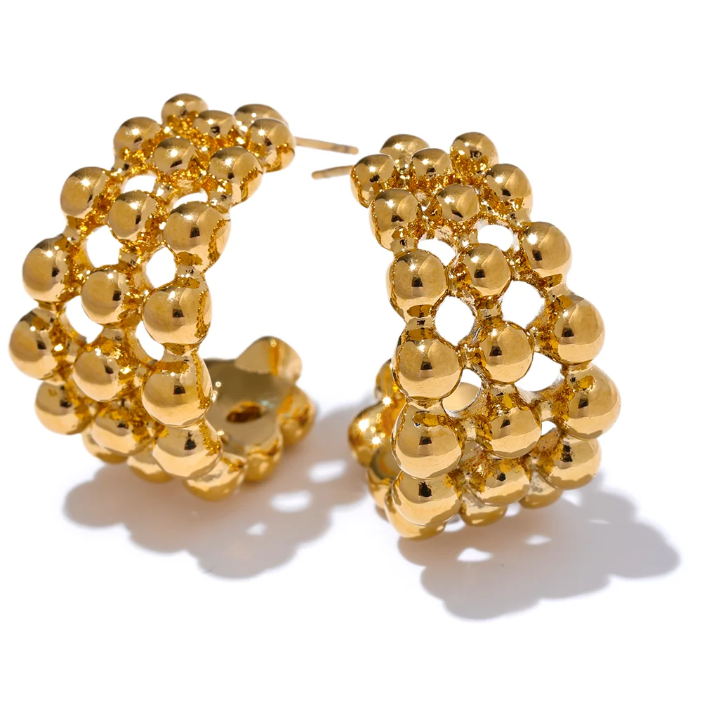 Beaded Statement Hoops