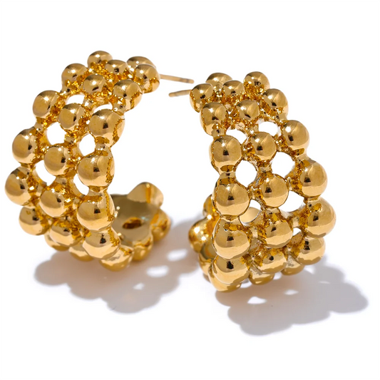 Beaded Statement Hoops