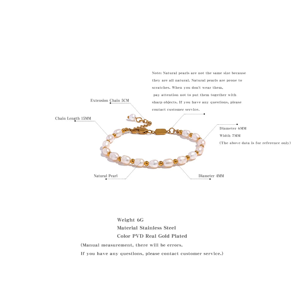 Oval Freshwater Pearl Charm Bracelet