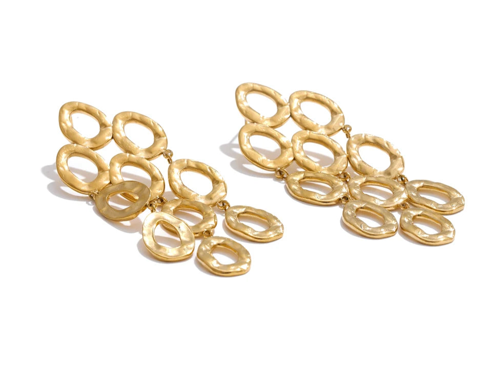 Cascading Gold Link Earrings