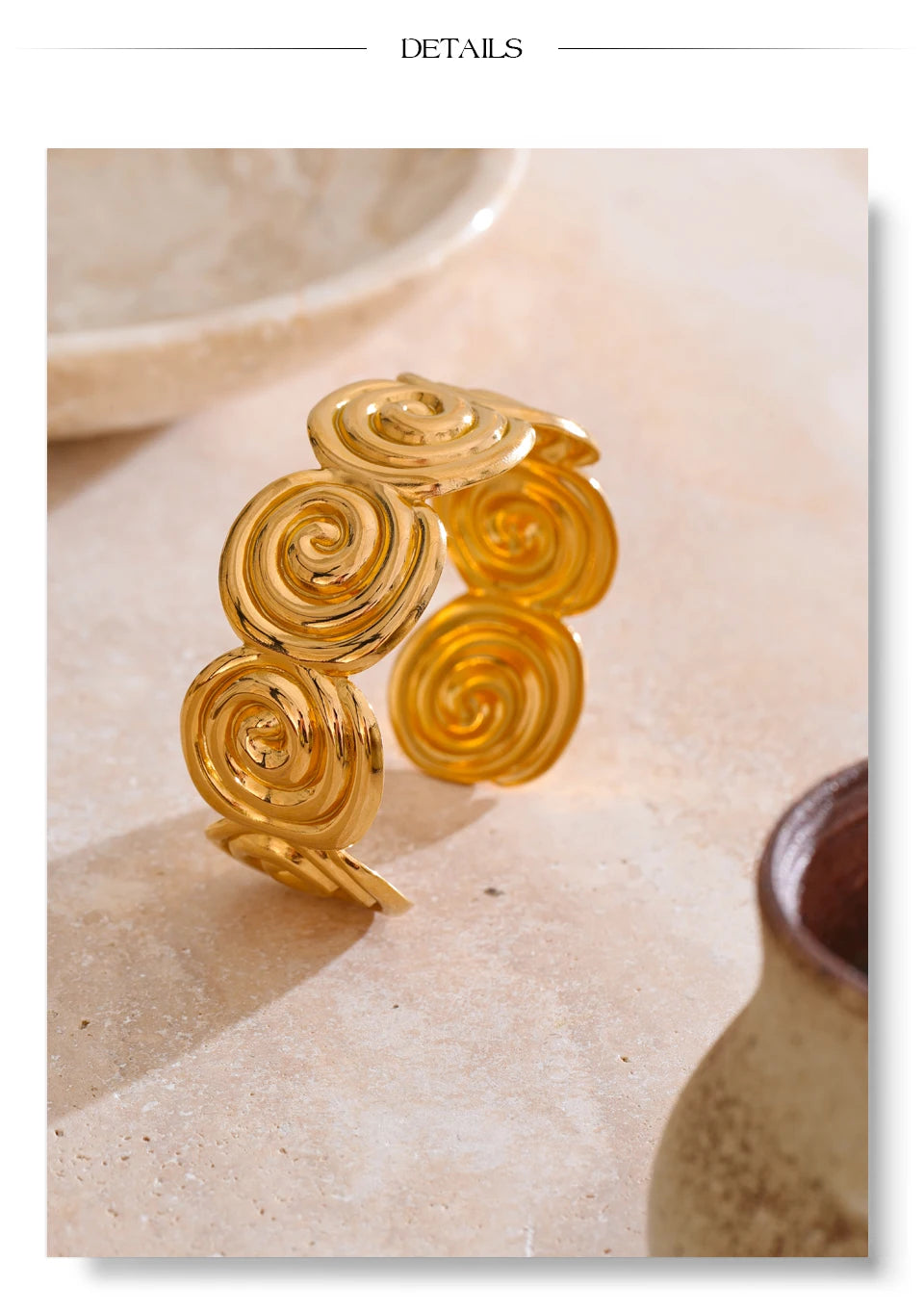 Spiral Gold Cuff Bracelet