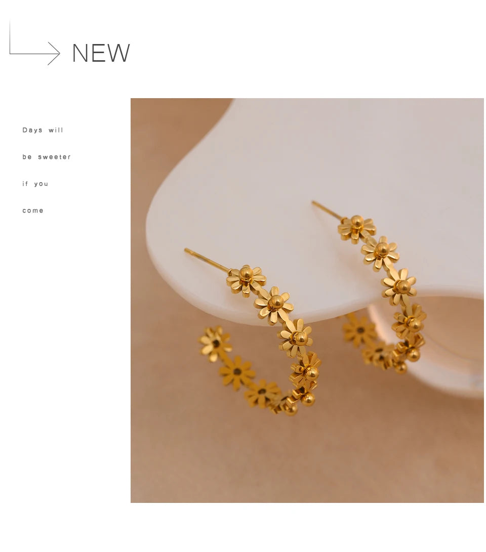 Floral Hoop Earrings