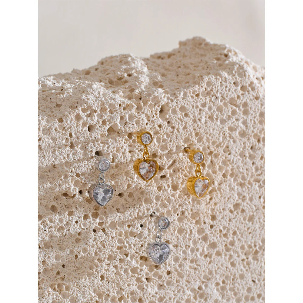 Crystal Heart Earrings