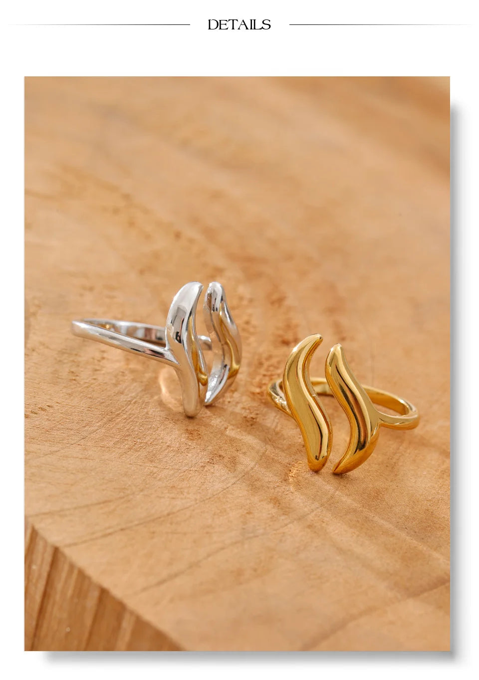 Fluid Wave Gold Ring