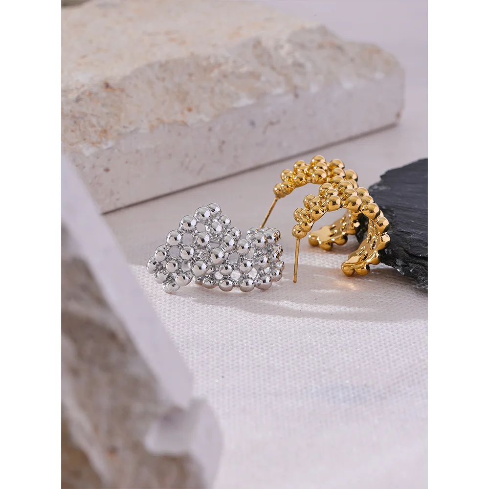 Beaded Statement Hoops