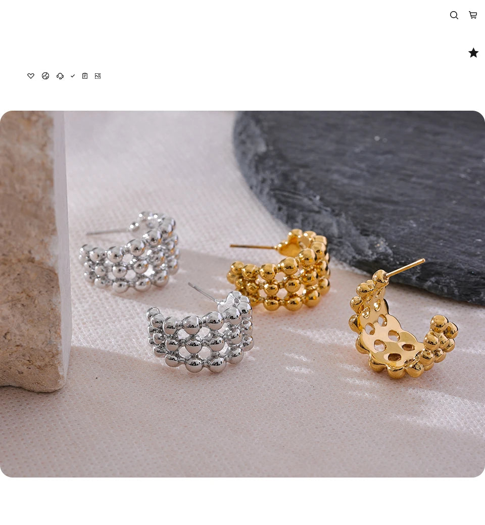 Beaded Statement Hoops